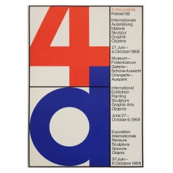 documenta 4. Kassel '68 International Exhibition Painting Sculpture Graphic Arts Objects Poster, 1968