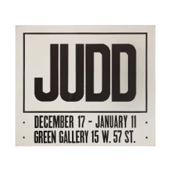 Donald Judd at Green Gallery Original First Solo Exhibition Poster, 1963