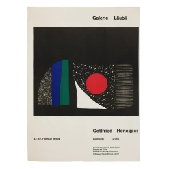 Gottfried Honegger at Galerie Läubli Gemälde Grafik Exhibition Poster, 1958