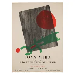 Joan Miró "Bois Gravés Pour A Toute Épreuve de Paul Eluard Exposition Chez Berggruen & Cie" Exhibition Poster, 1958