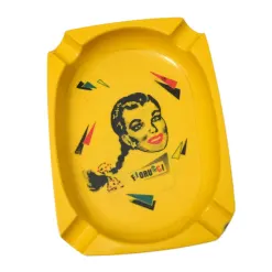 Original 80's FIORUCCI Bright Yellow Judy Garland Ash Tray, Made in Italy