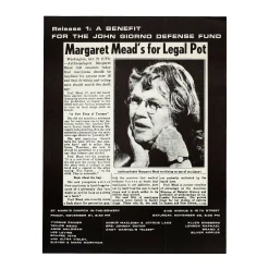 Release 1: Benefit for John Giorno Defense Fund Margaret Mead Legal Pot: Yvonne Rainer, Andy Warhol, Allen Ginsberg, Silver Apples Poster, 1969